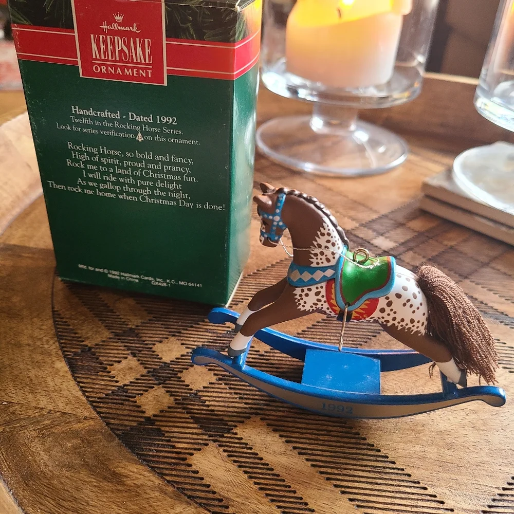 Hallmark rocking horse ornament 1992